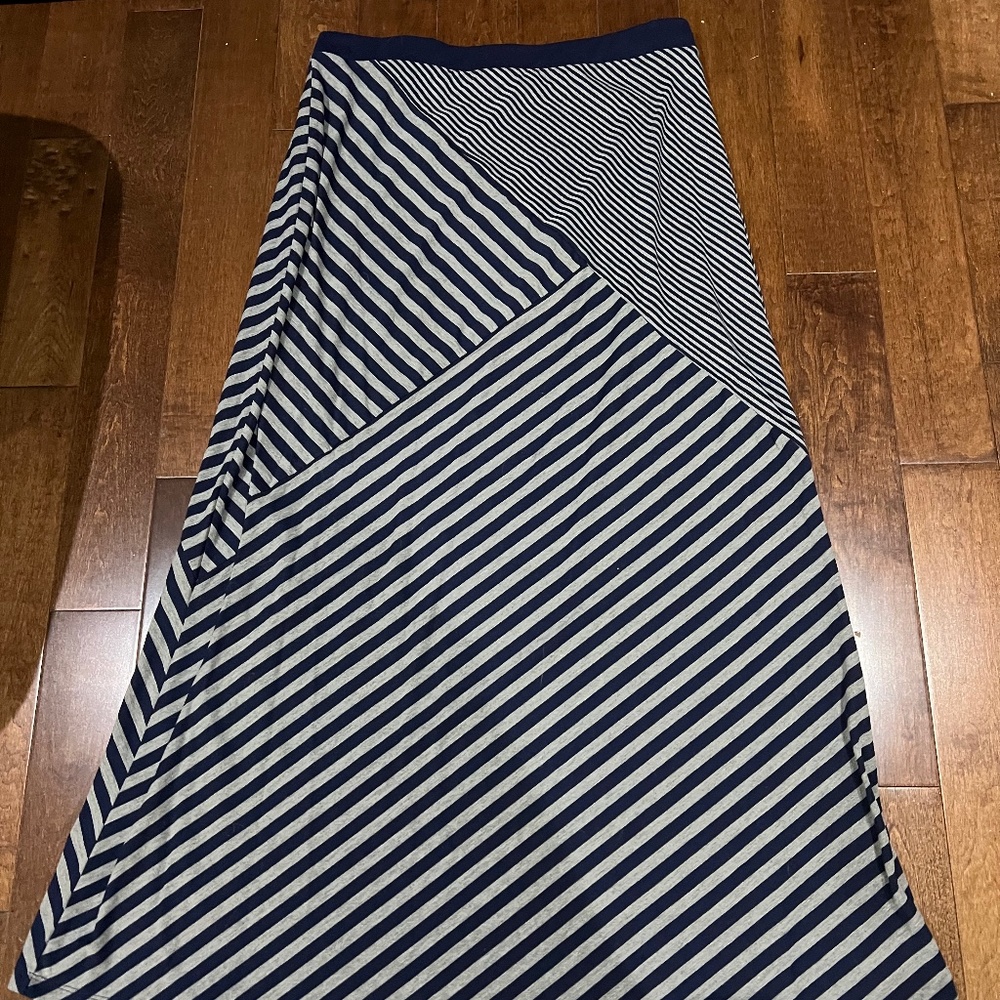 Blue and grey maxi skirt